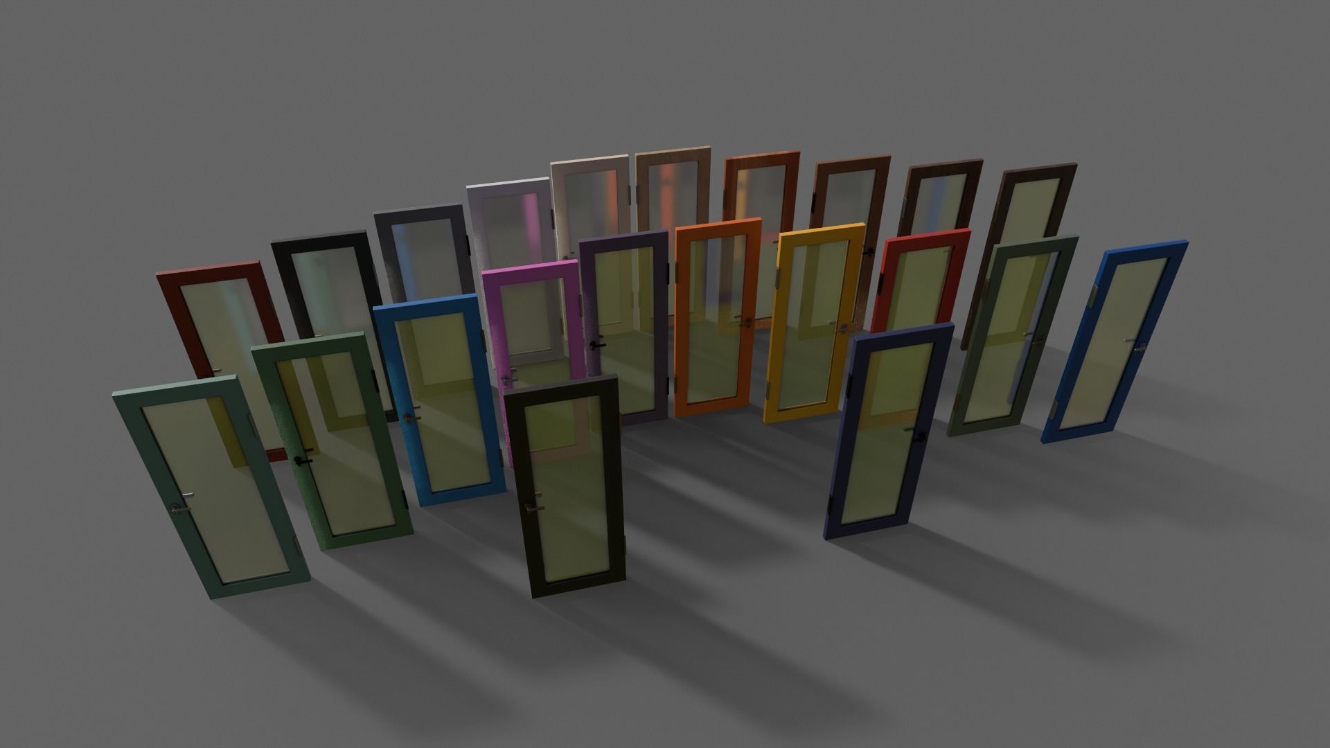 PBR Wood Door C3 Low-poly 3D model_3