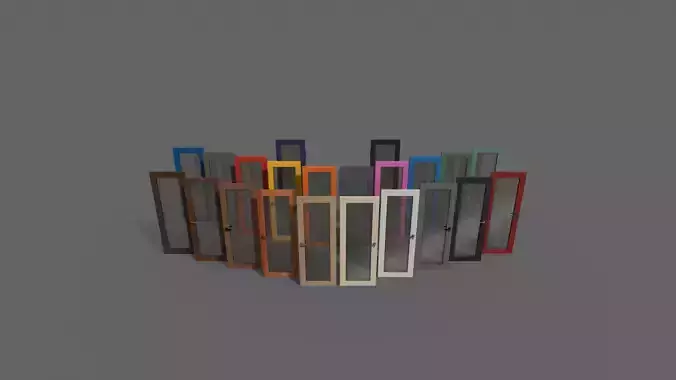 PBR Wood Door C3 Low-poly 3D model