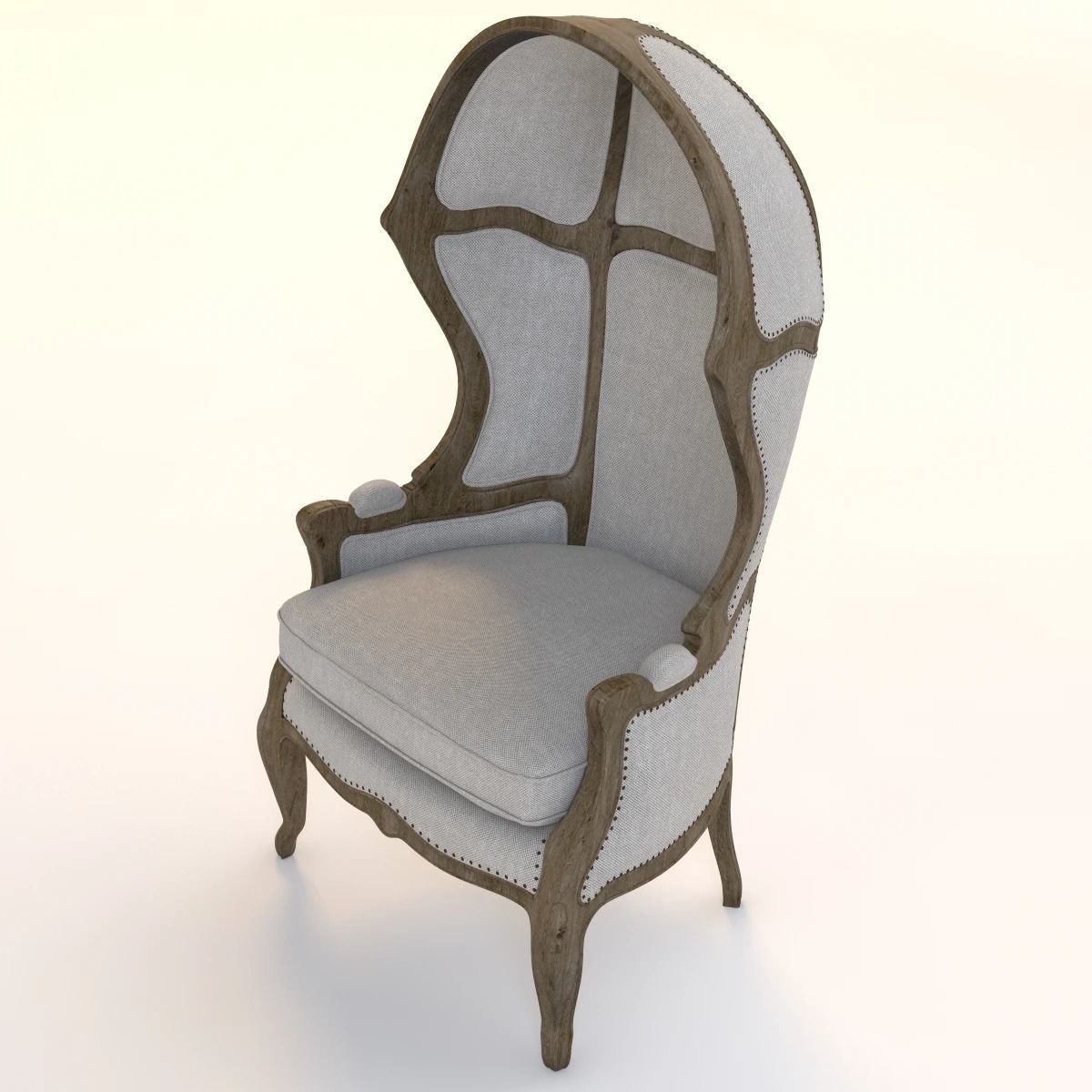 Versailles Burlap Backed Chair 3D model_9