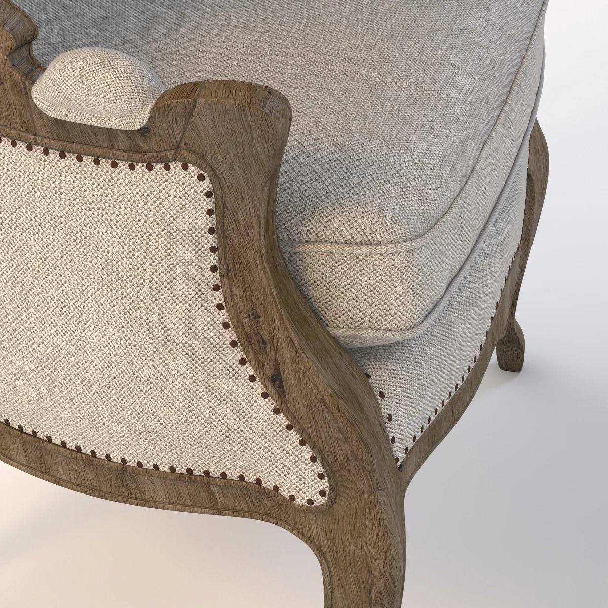 Versailles Burlap Backed Chair 3D model_3