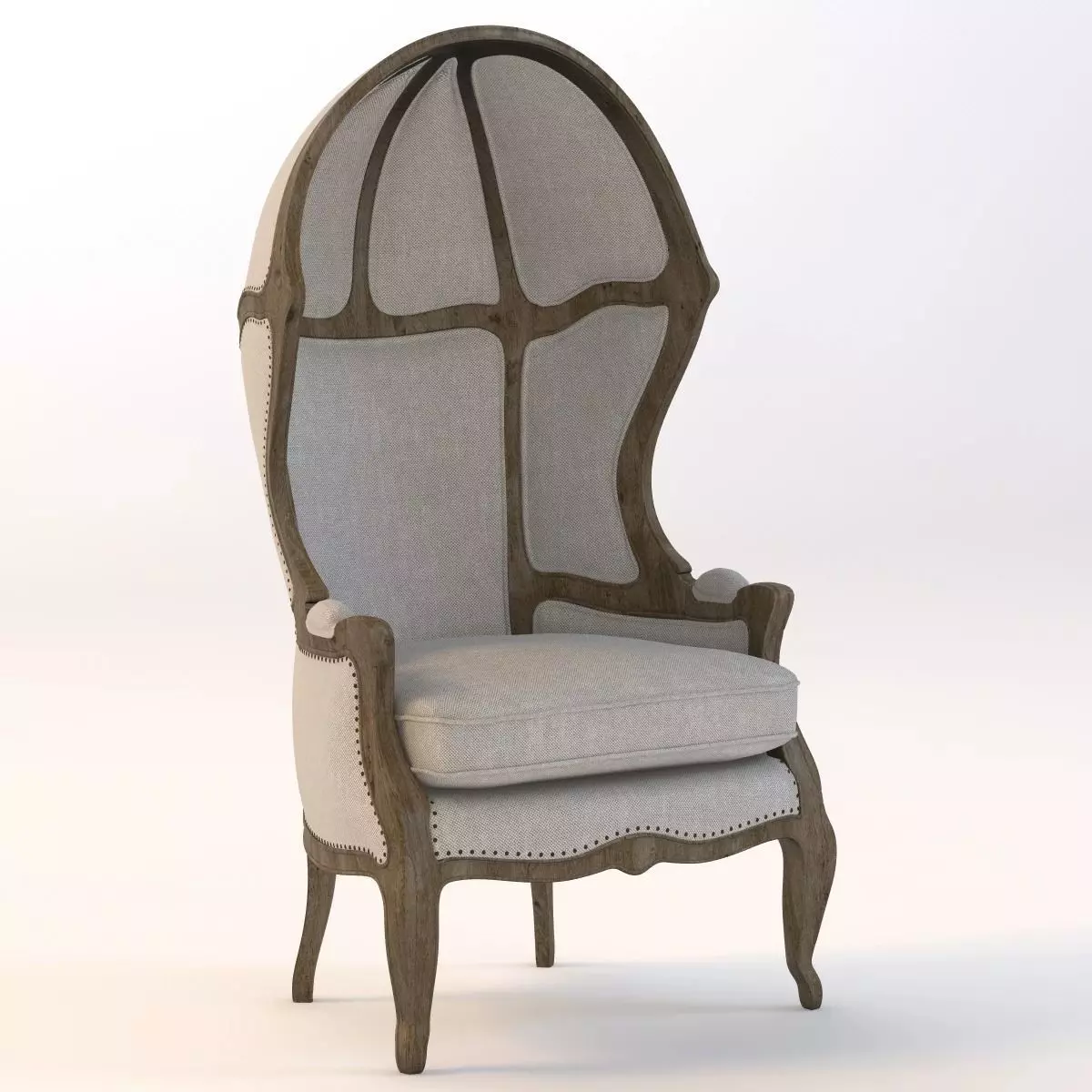 Versailles Burlap Backed Chair 3D model_0