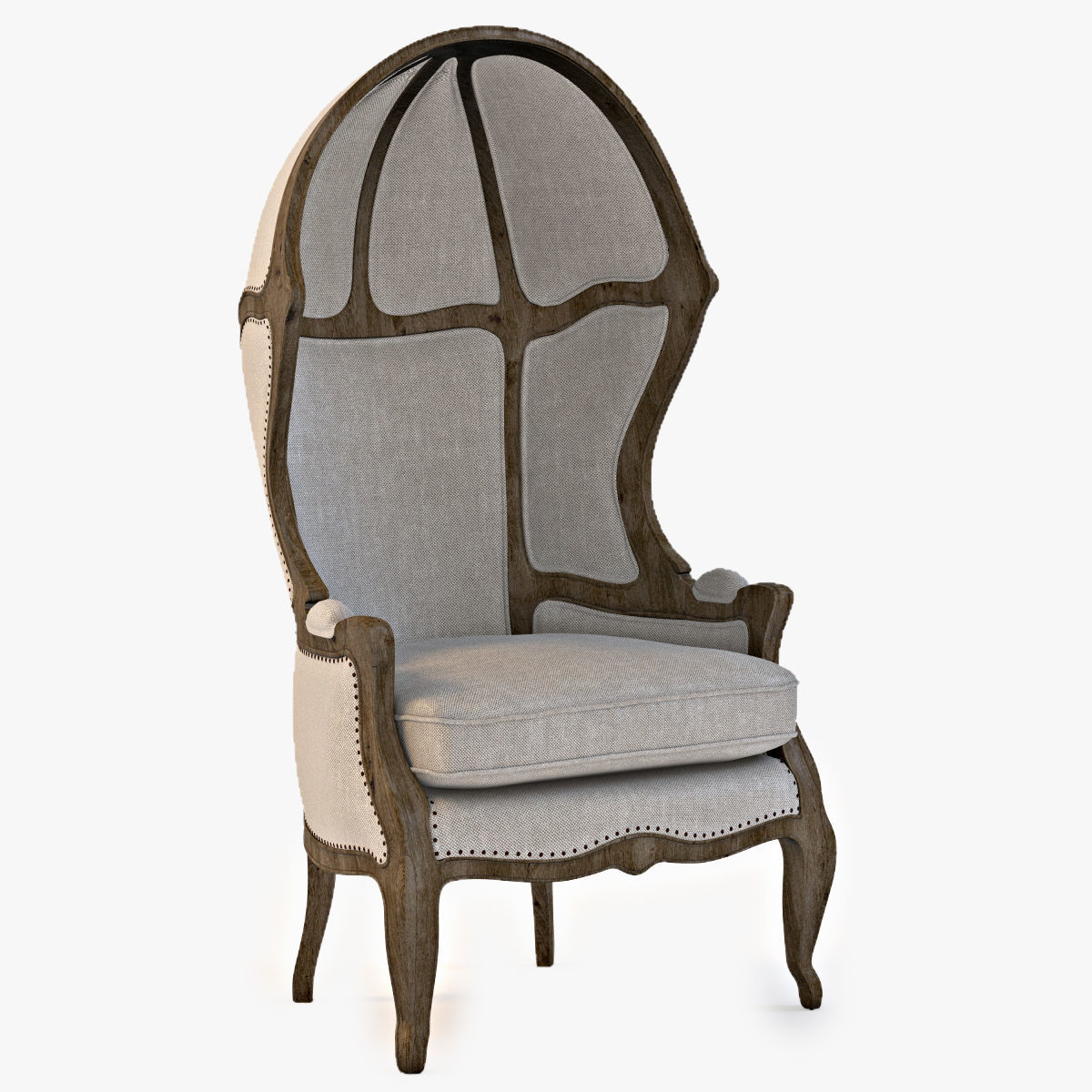 Versailles Burlap Backed Chair 3D model_13