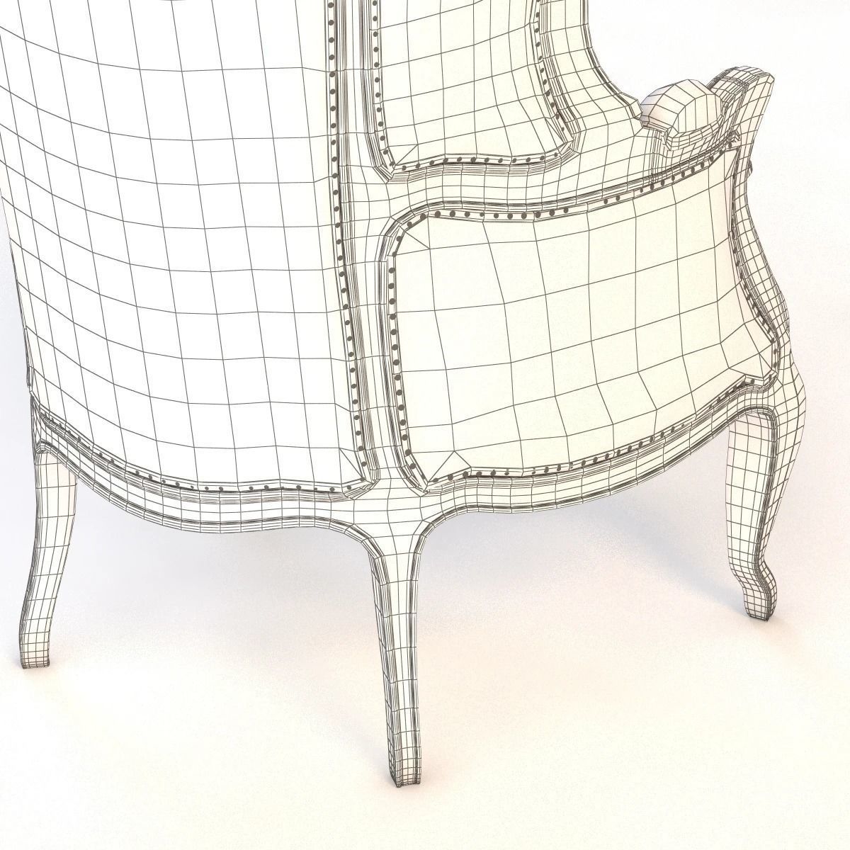 Versailles Burlap Backed Chair 3D model_8