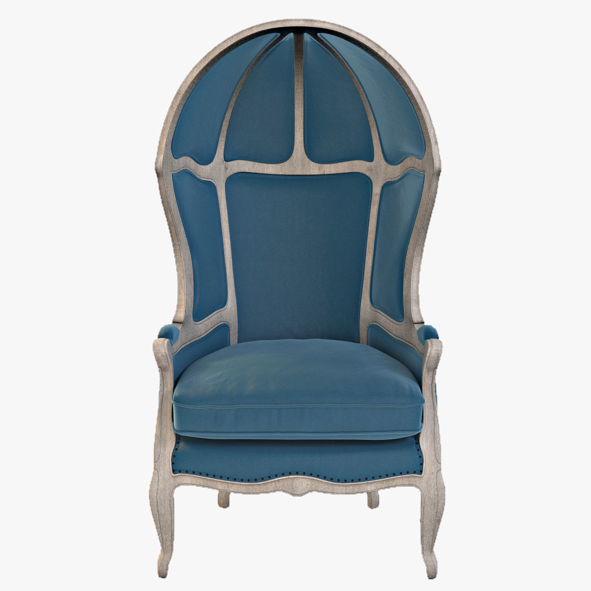 Versailles Burlap Backed Blue Chair 3D model_12