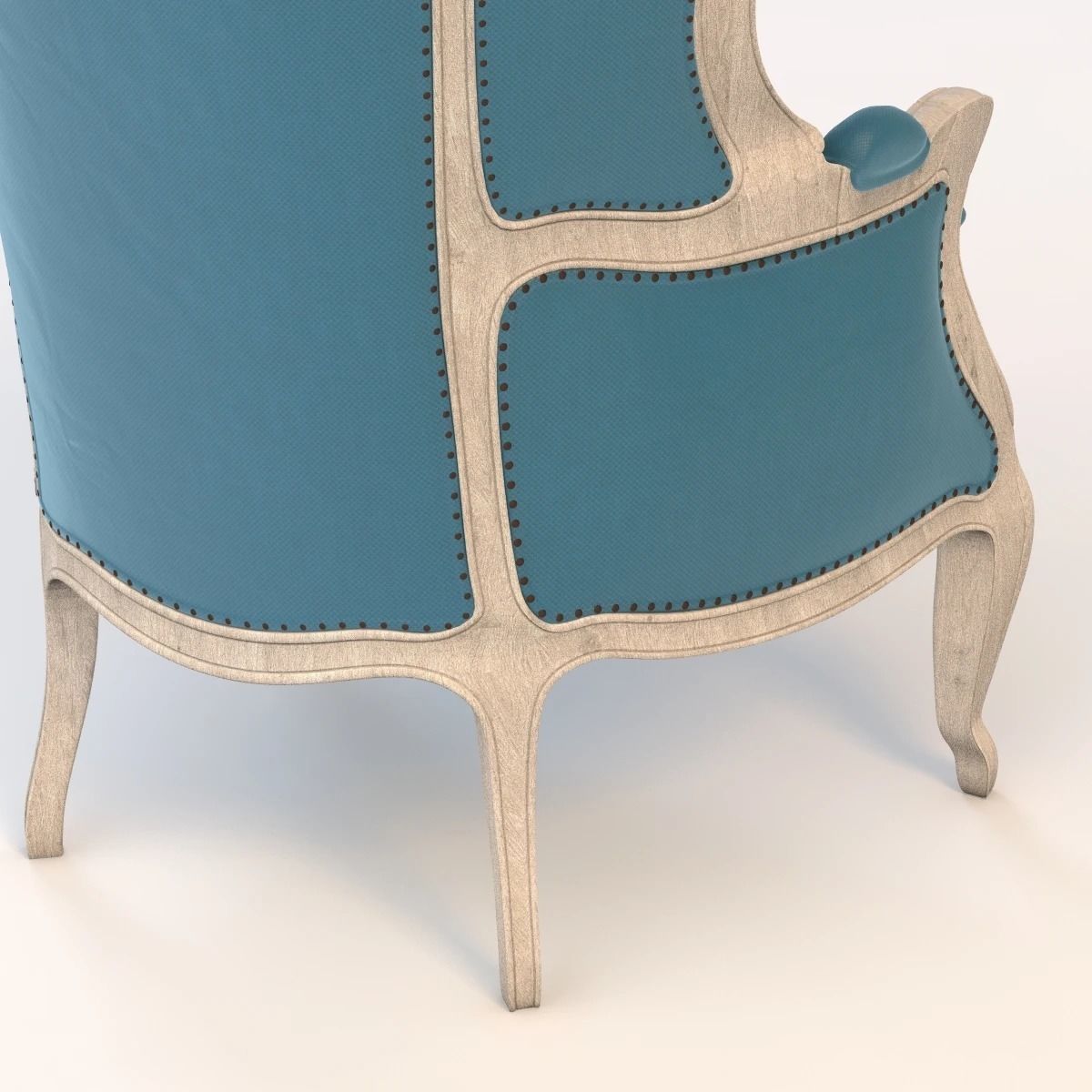 Versailles Burlap Backed Blue Chair 3D model_6