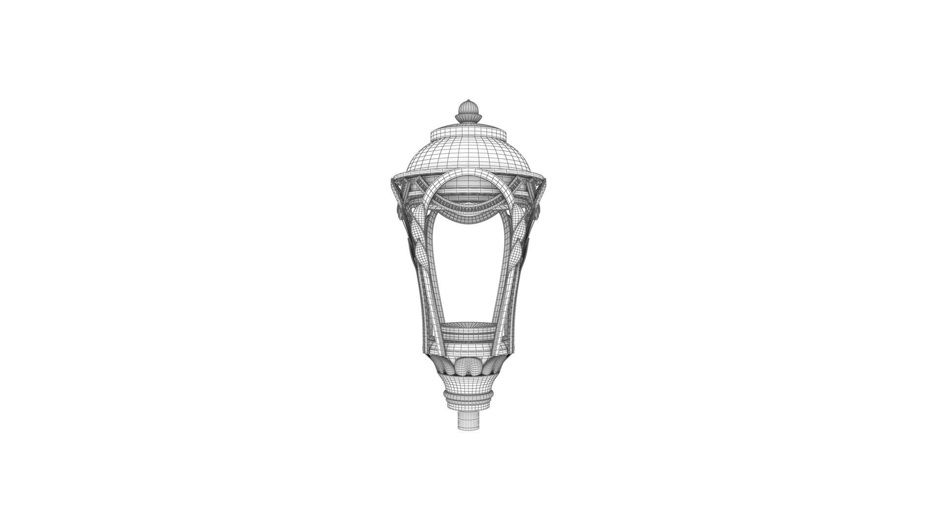 Lantern-5 wrought iron street lamp 3D model_8