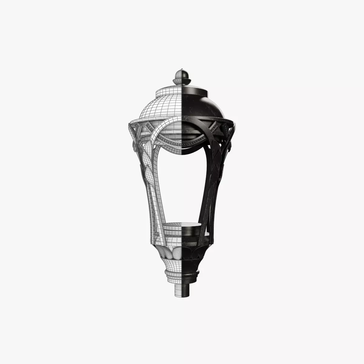 Lantern-5 wrought iron street lamp 3D model_0