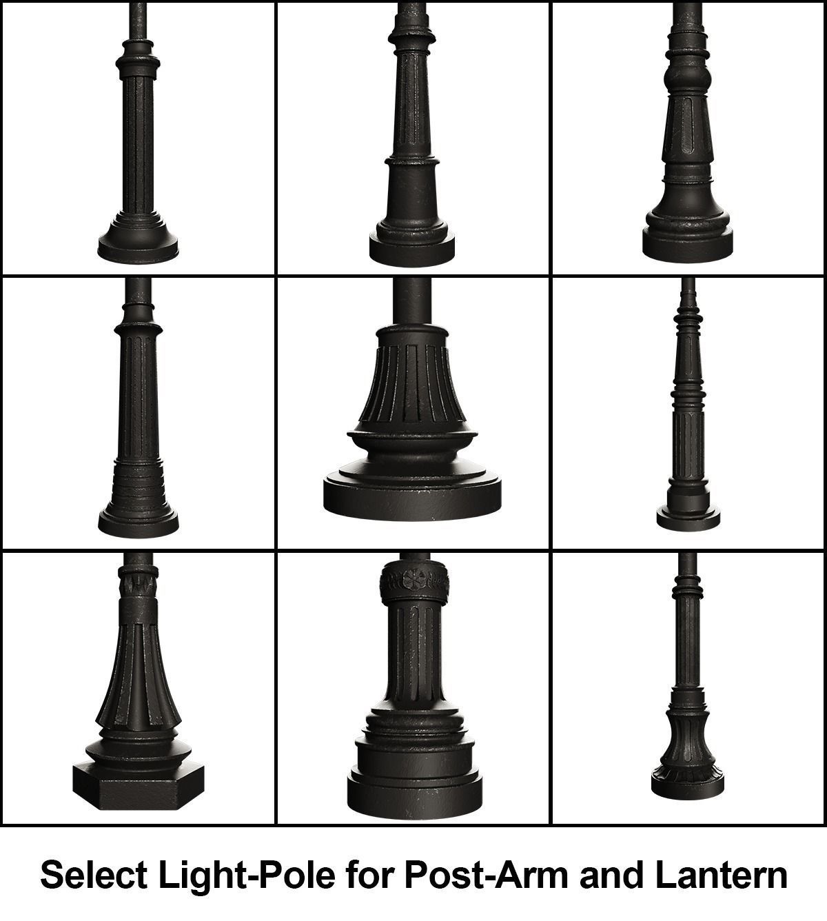 Lantern-5 wrought iron street lamp 3D model_1