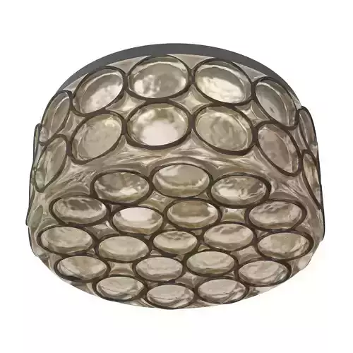 Incollect Iron and Glass Flush Mount