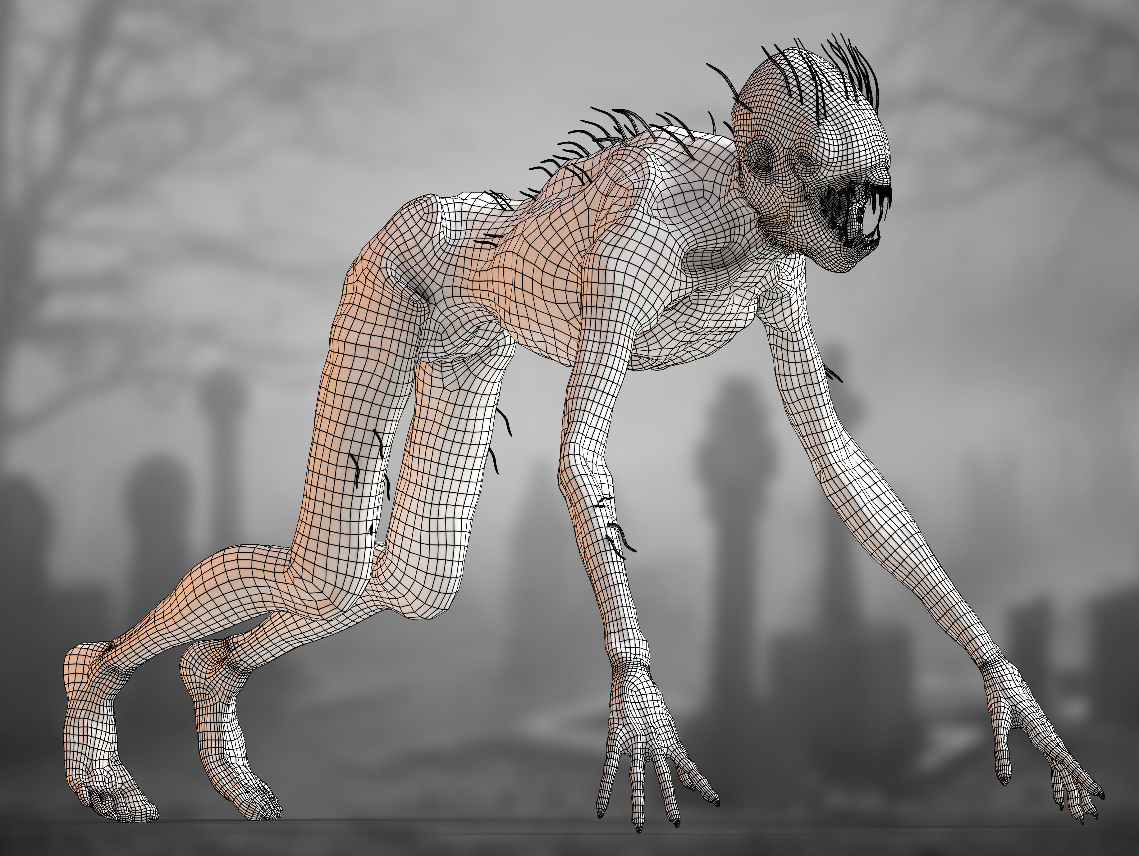 Chupacabra Low-poly 3D model_10