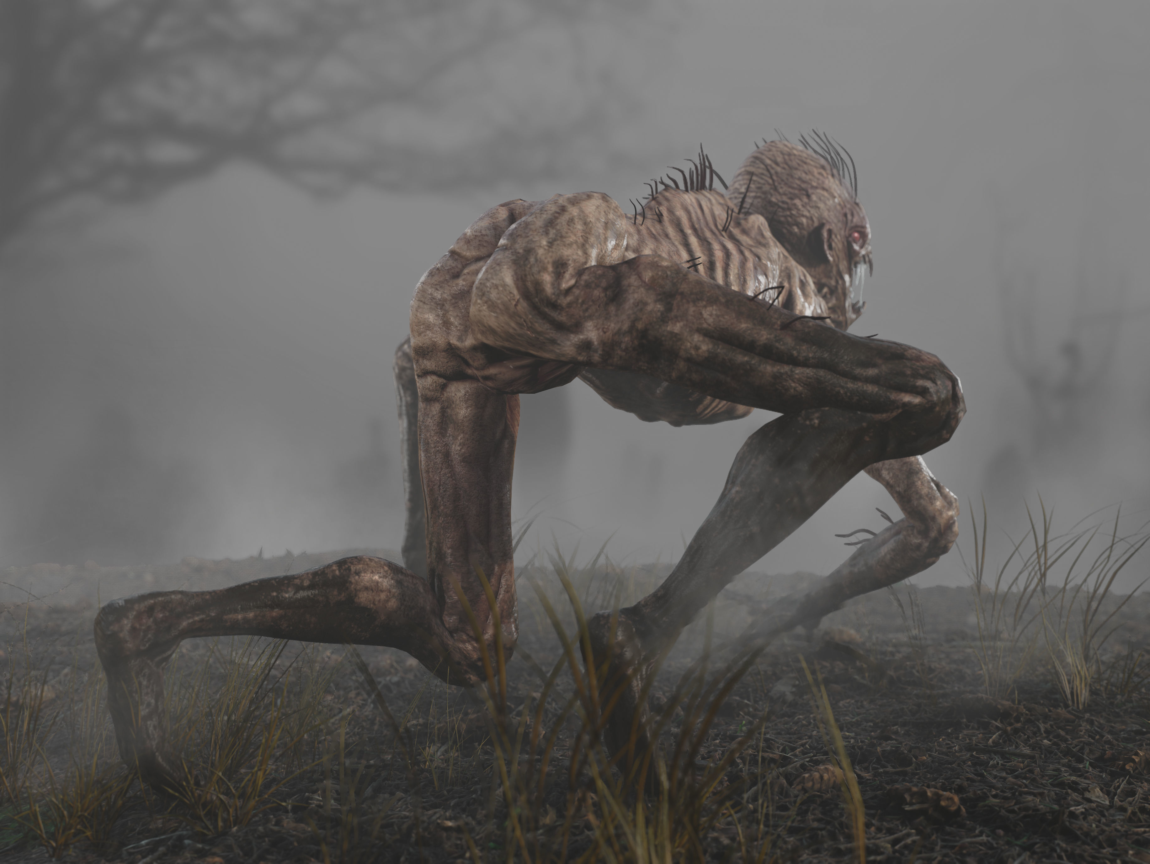 Chupacabra Low-poly 3D model_4