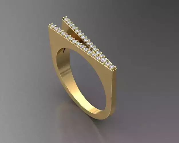 alphabet jewelry ring diamond letter V