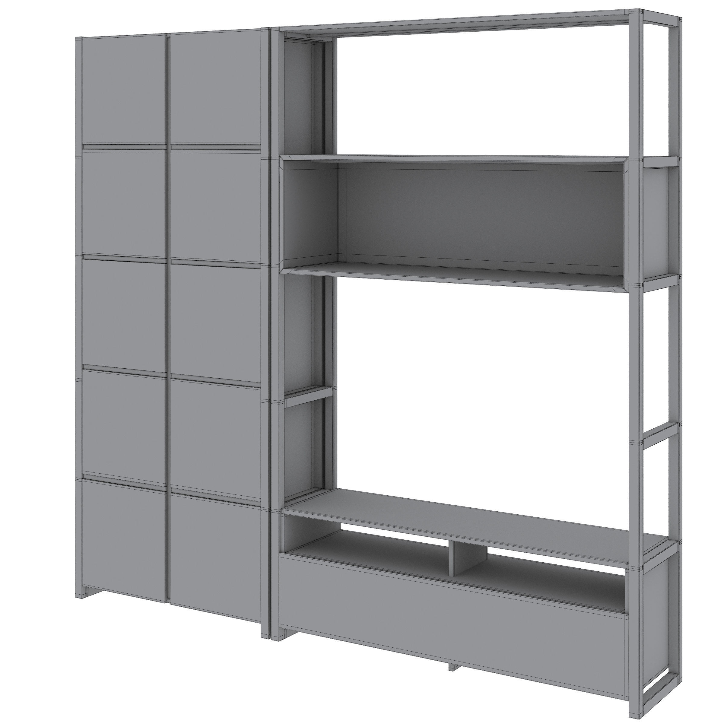 Compo Shelved TV Stand and bookcase Compo by LA REDOUTE 3D model_3