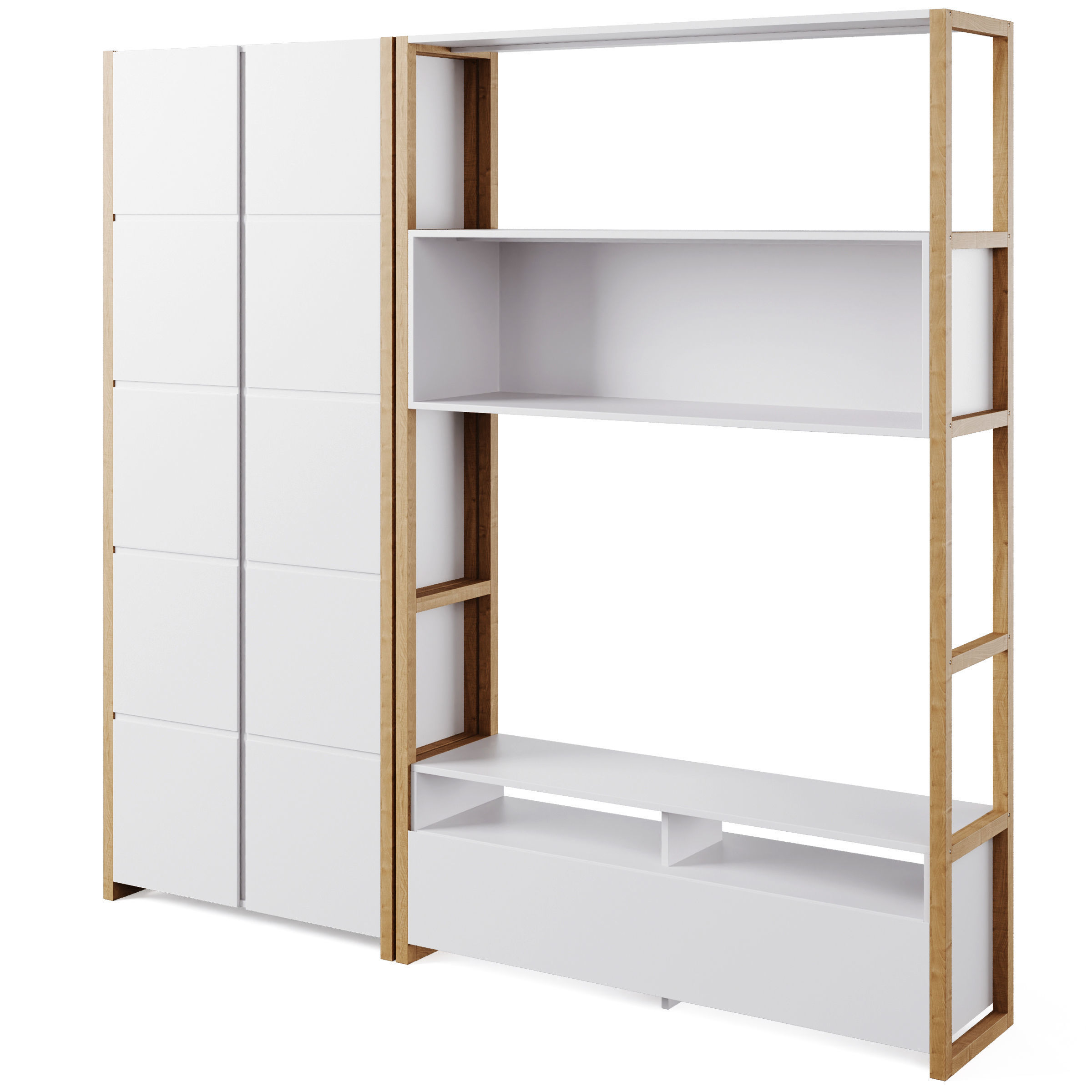 Compo Shelved TV Stand and bookcase Compo by LA REDOUTE 3D model_1