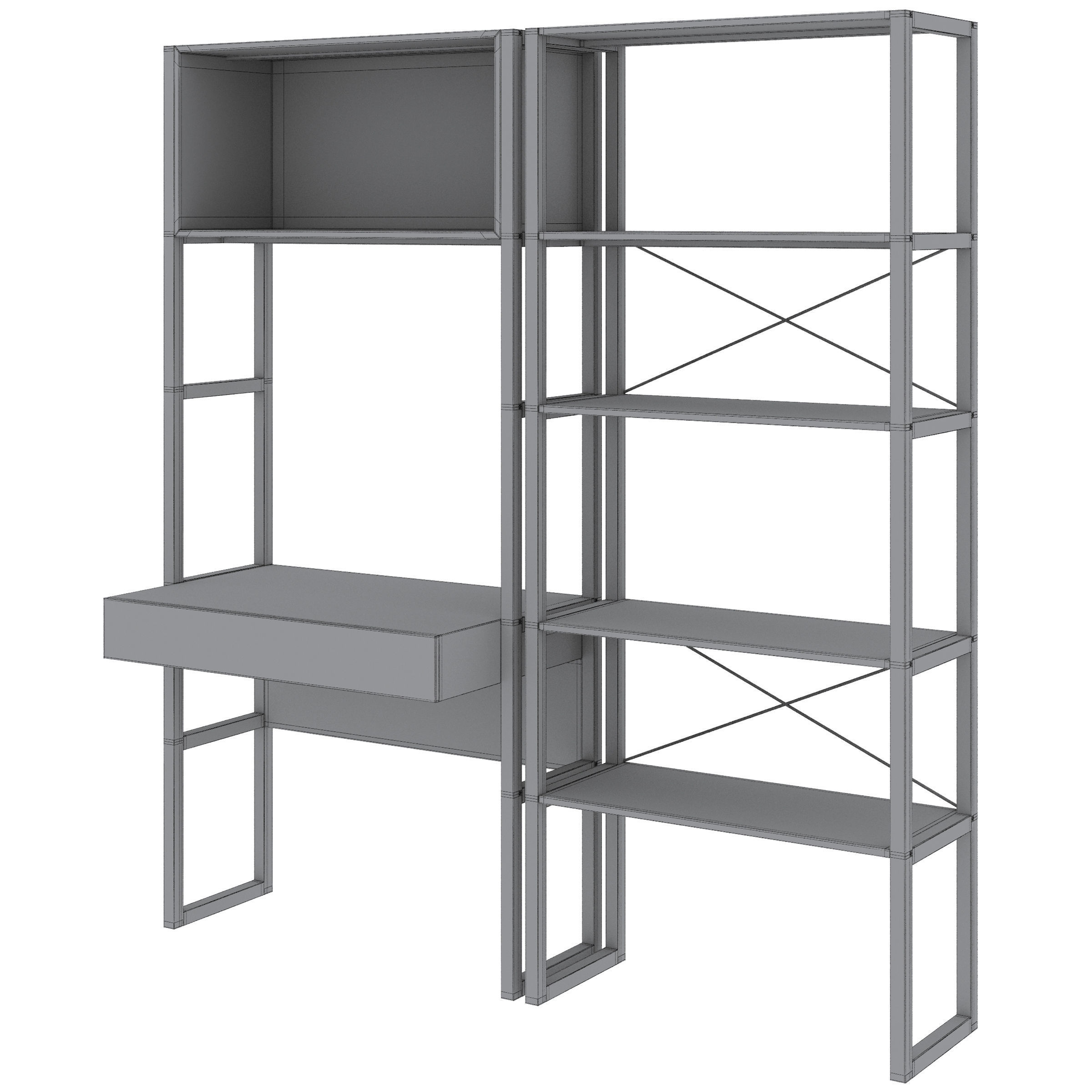 Bookcase for study Compo by LA REDOUTE 3D model_3