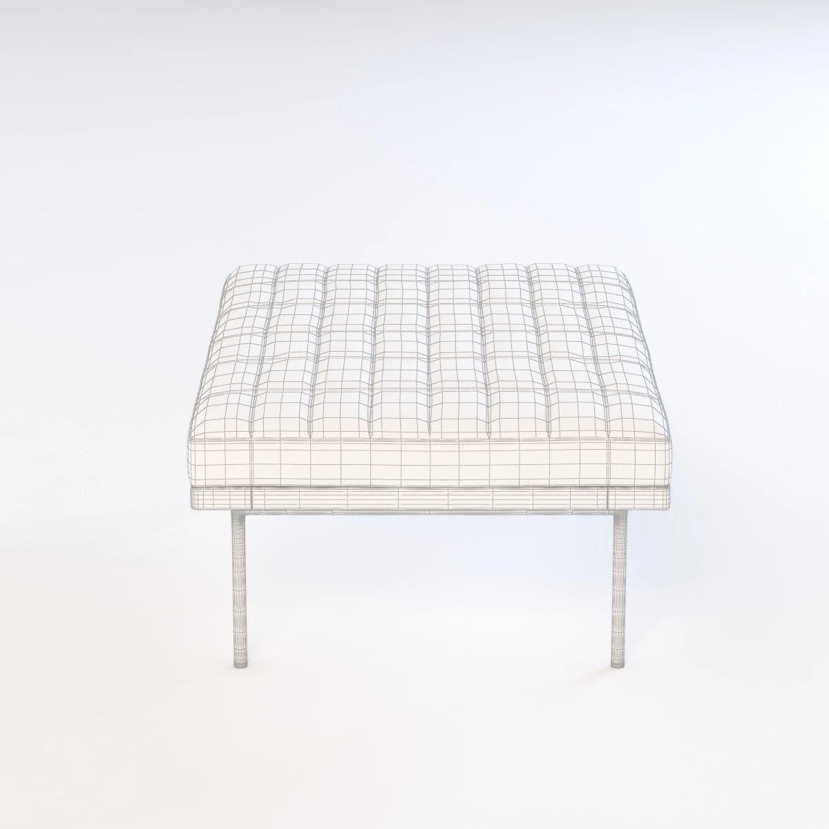 Ultra Detail Upholstered Tuxedo Ottoman Pouf 3D model_7