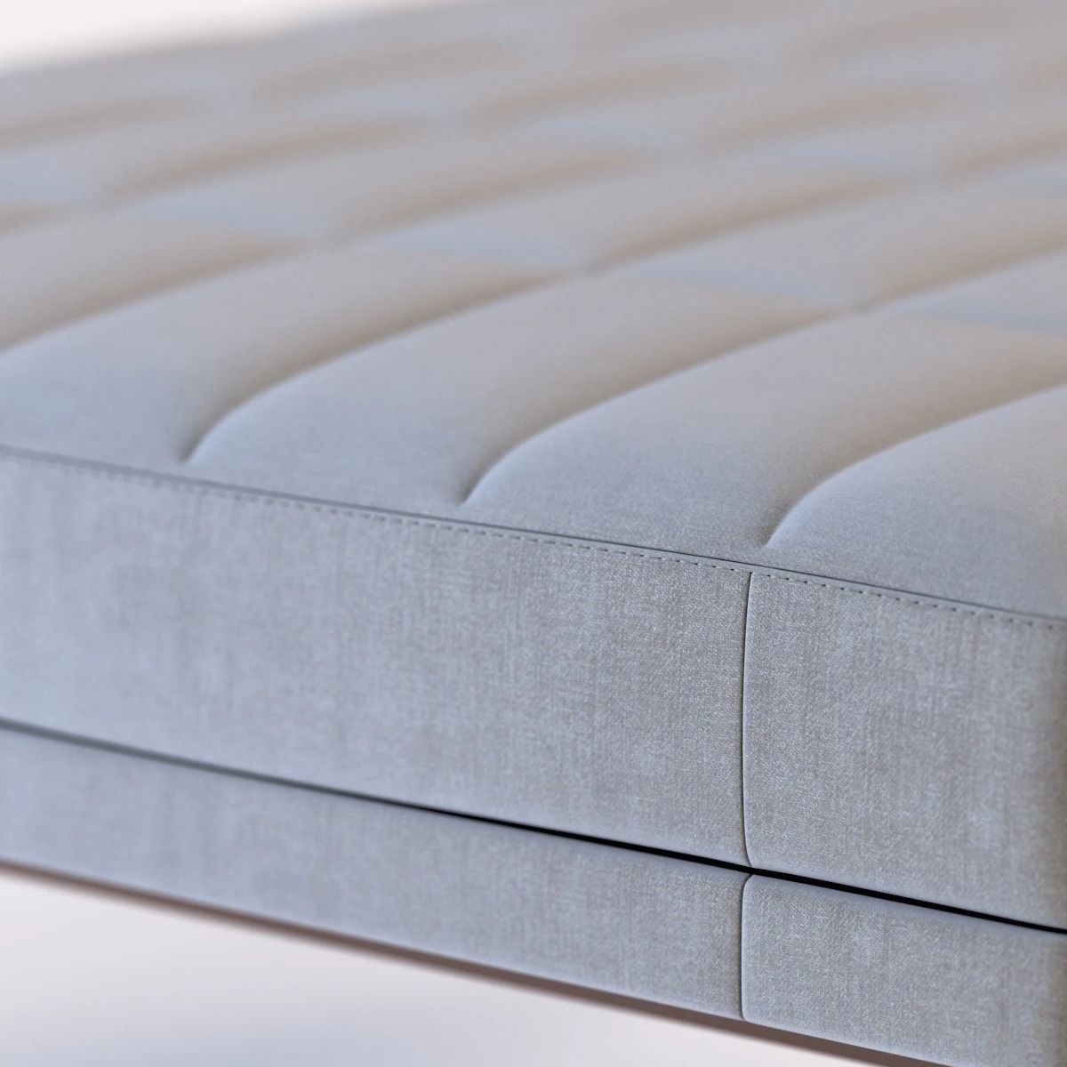 Ultra Detail Upholstered Tuxedo Ottoman Pouf 3D model_11