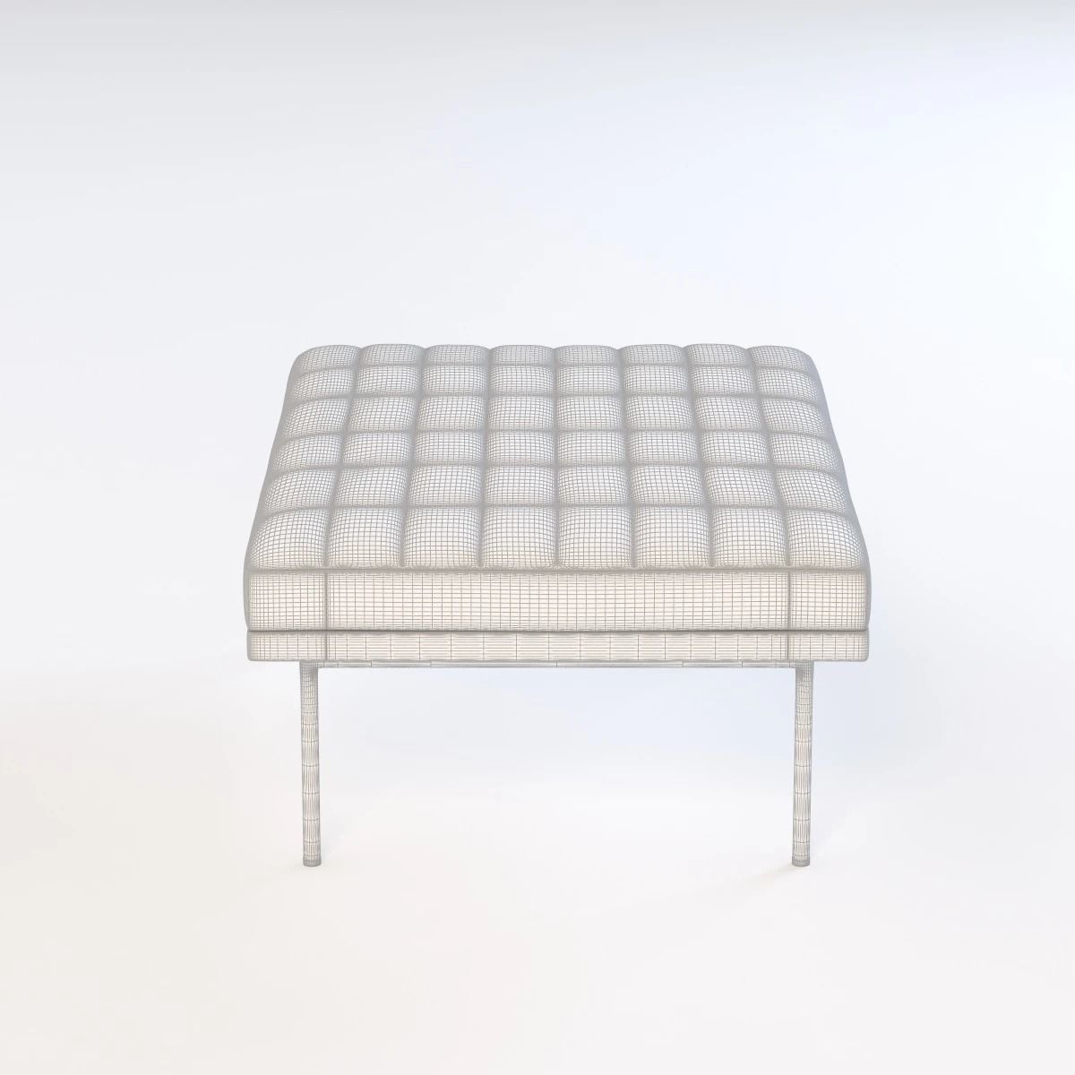 Ultra Detail Upholstered Tuxedo Ottoman Pouf 3D model_6