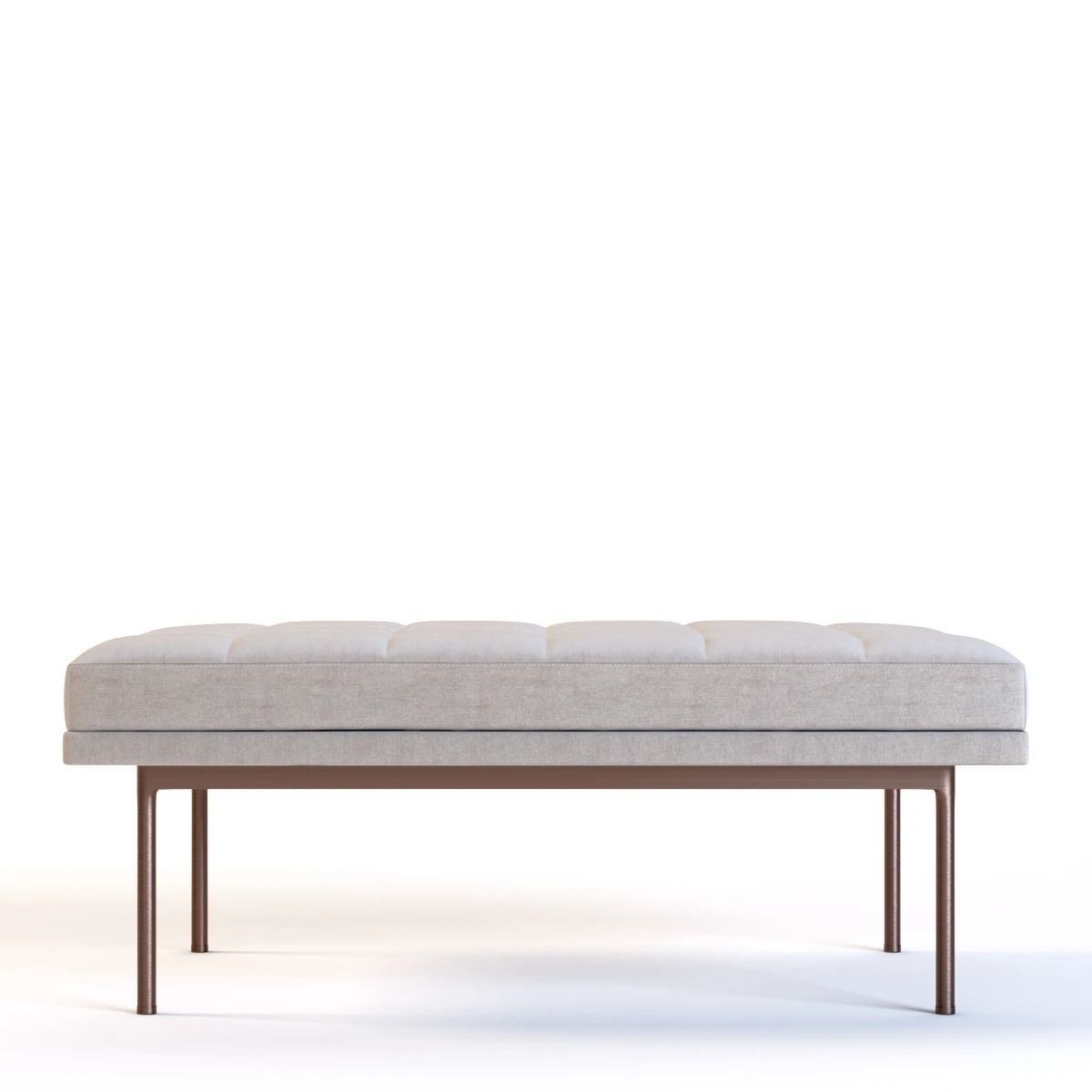 Ultra Detail Upholstered Tuxedo Ottoman Pouf 3D model_8