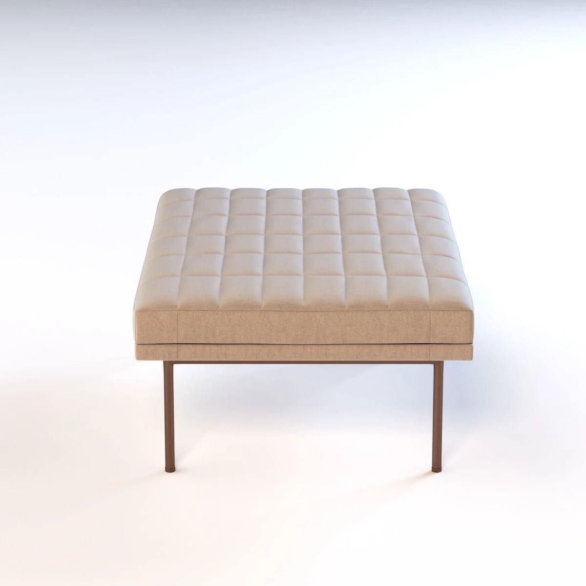 Ultra Detail Upholstered Tuxedo Ottoman Pouf 3D model_5