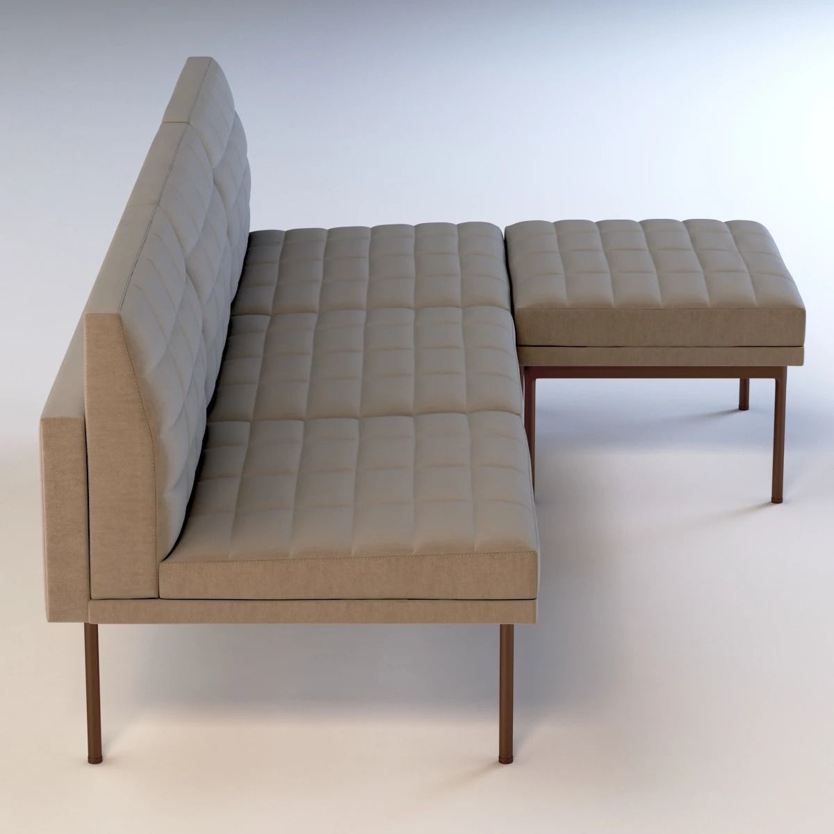Ultra Detail Upholstered Tuxedo Chaise 3D model_5