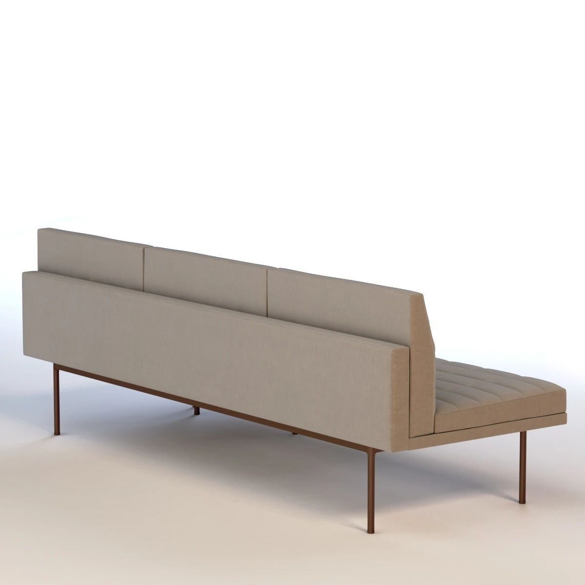 Ultra Detail Upholstered Tuxedo Chaise 3D model_4