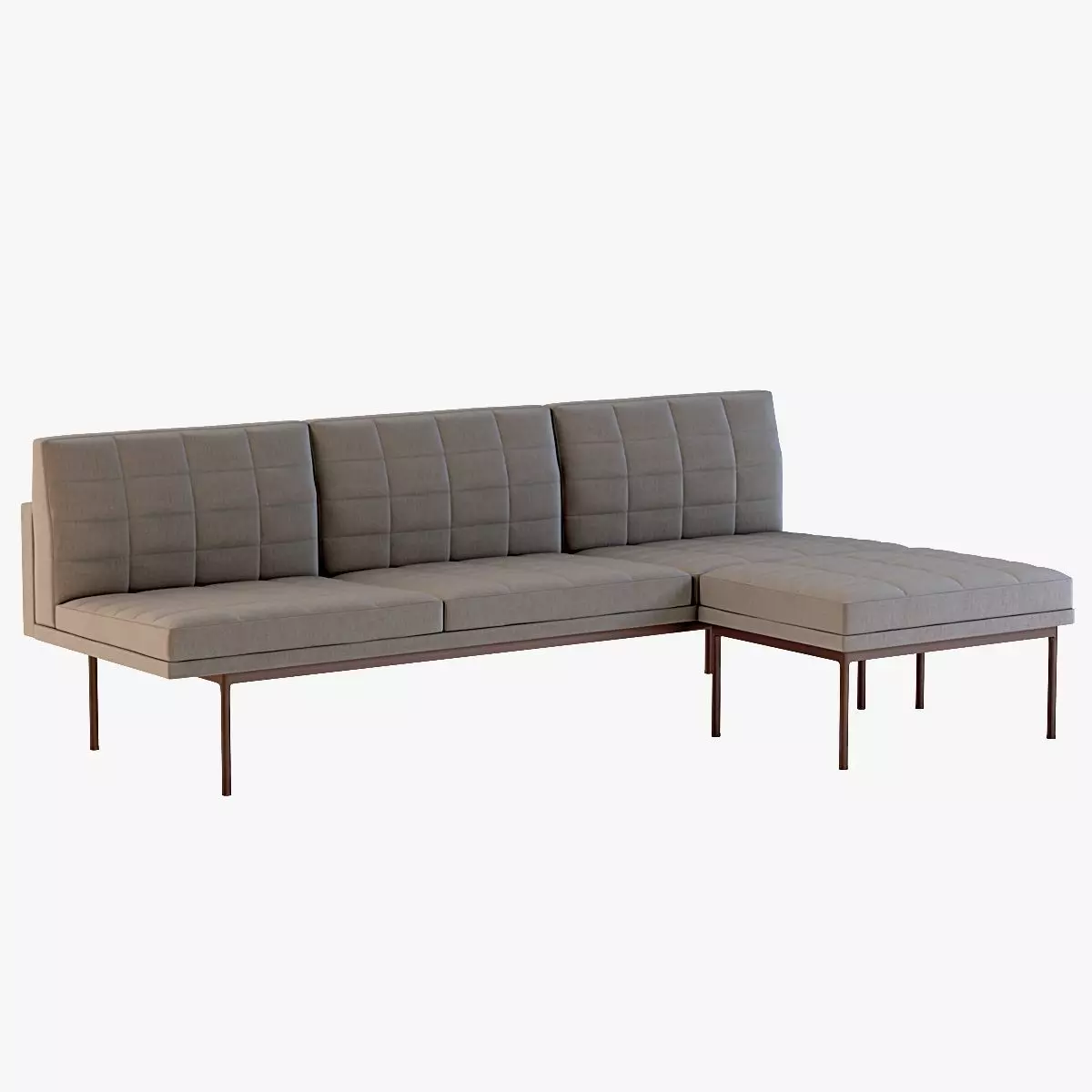 Ultra Detail Upholstered Tuxedo Chaise 3D model_0