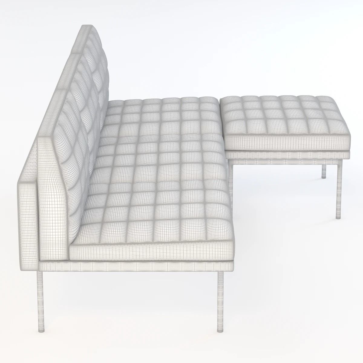 Ultra Detail Upholstered Tuxedo Chaise 3D model_6