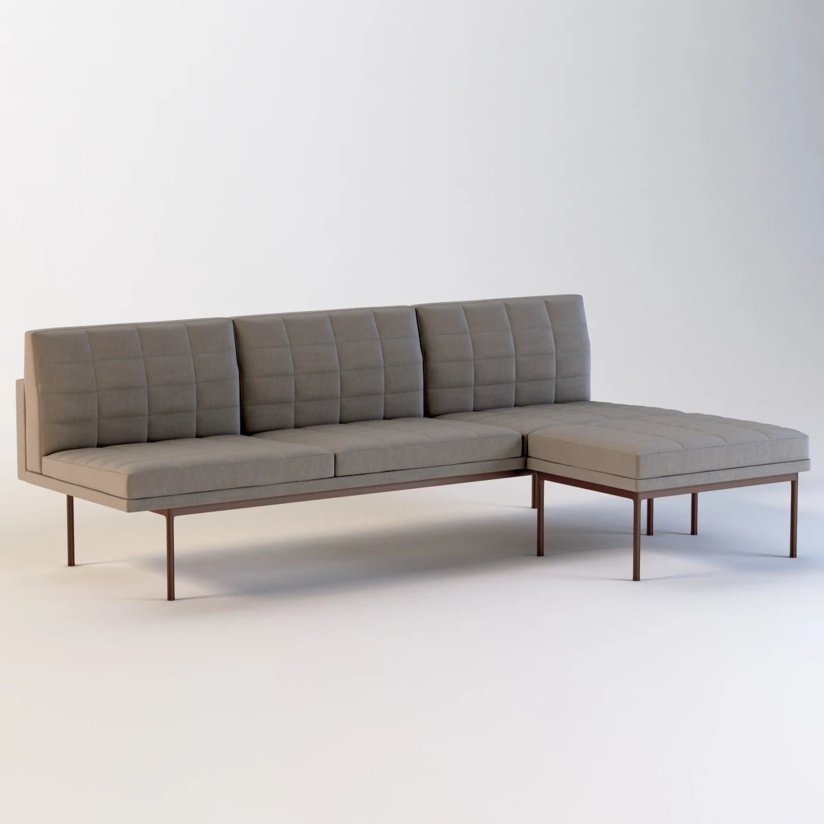 Ultra Detail Upholstered Tuxedo Chaise 3D model_1