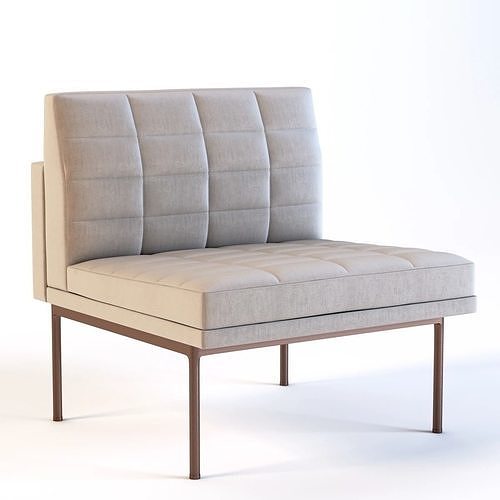 Ultra Detail Upholstered Tuxedo Chair 3D model