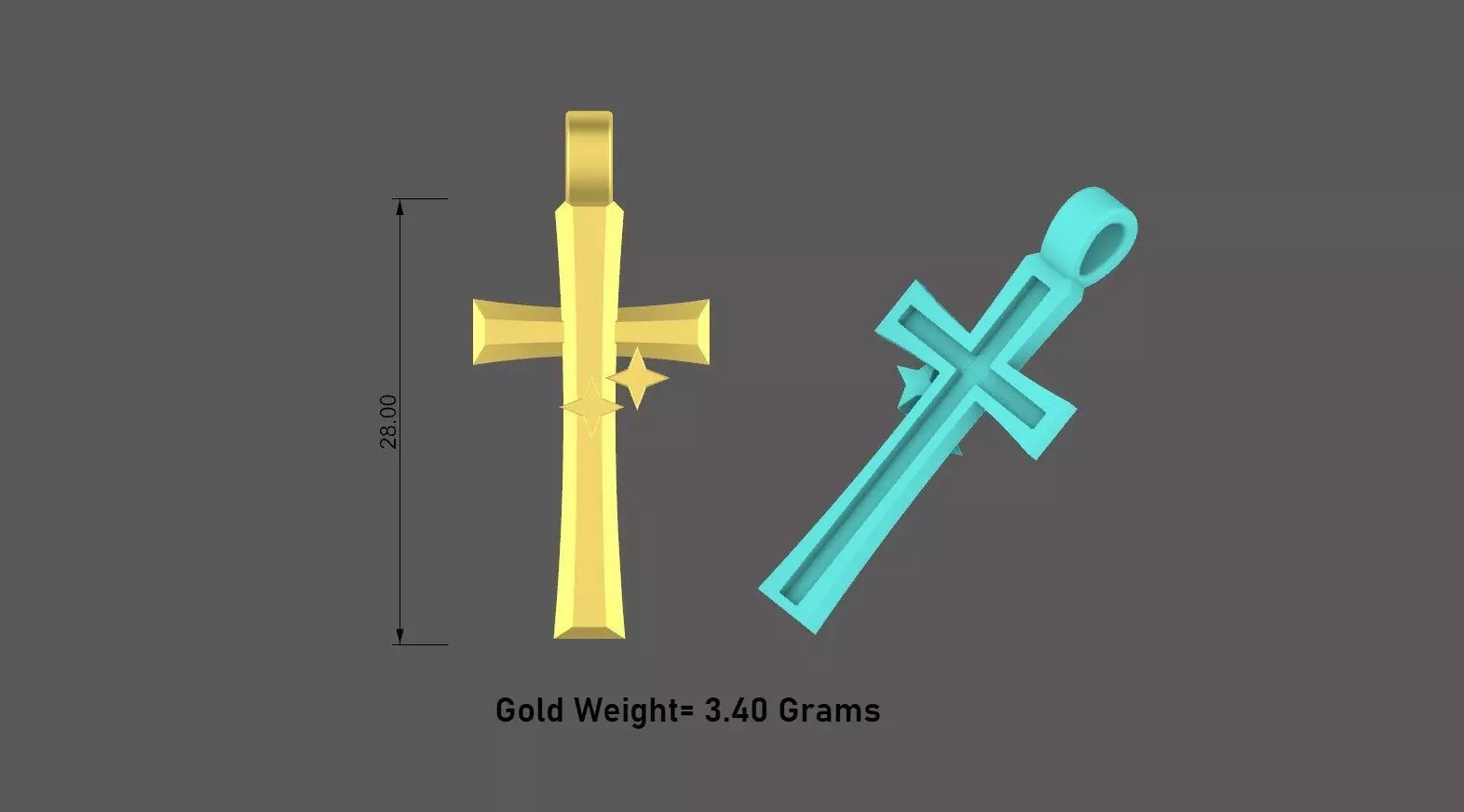 Cross Pendant Design  3D print model_0