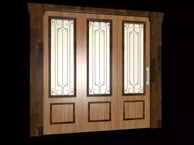 main door wooden with 3 shutter