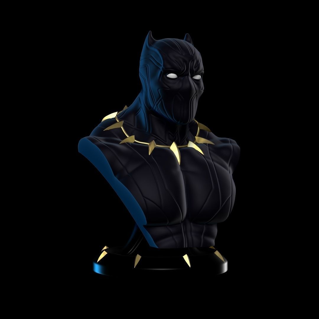 Black Panther Bust 01 3D print model_2