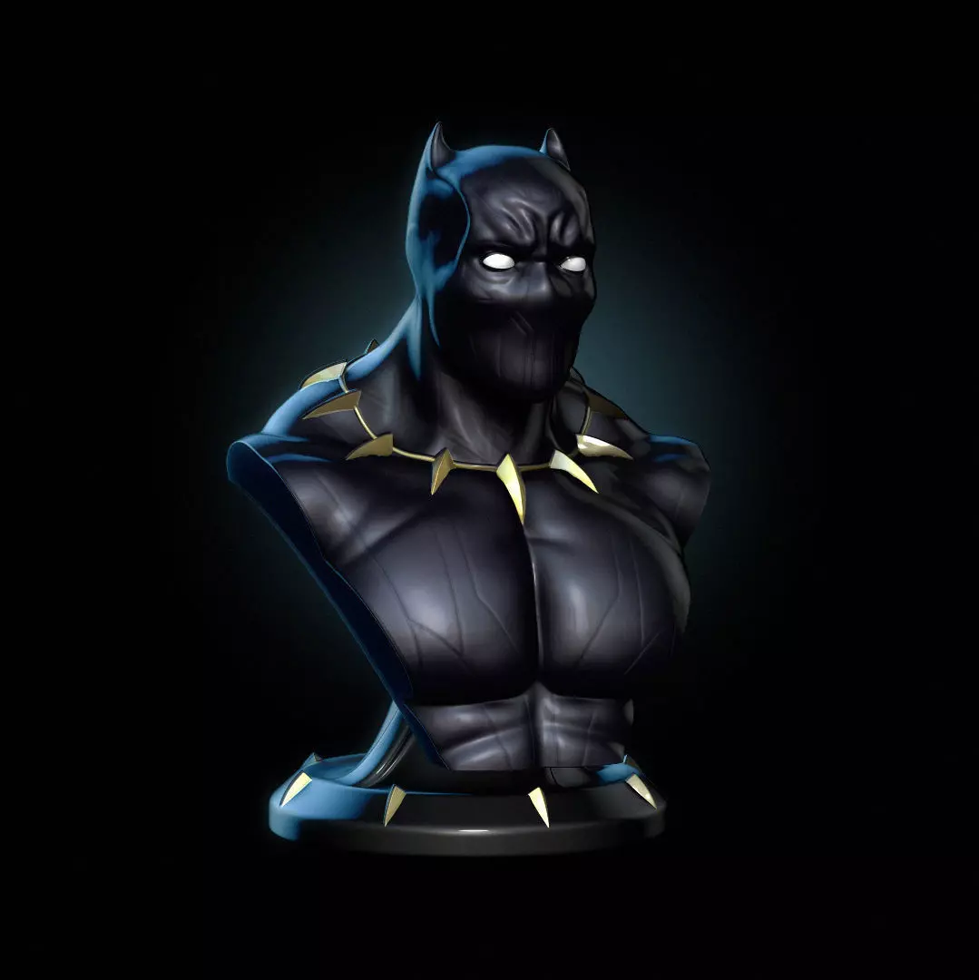 Black Panther Bust 01 3D print model_0