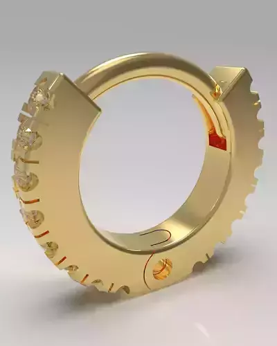 Ear piercing-nose piercing-septum ring 7 mm with gems 