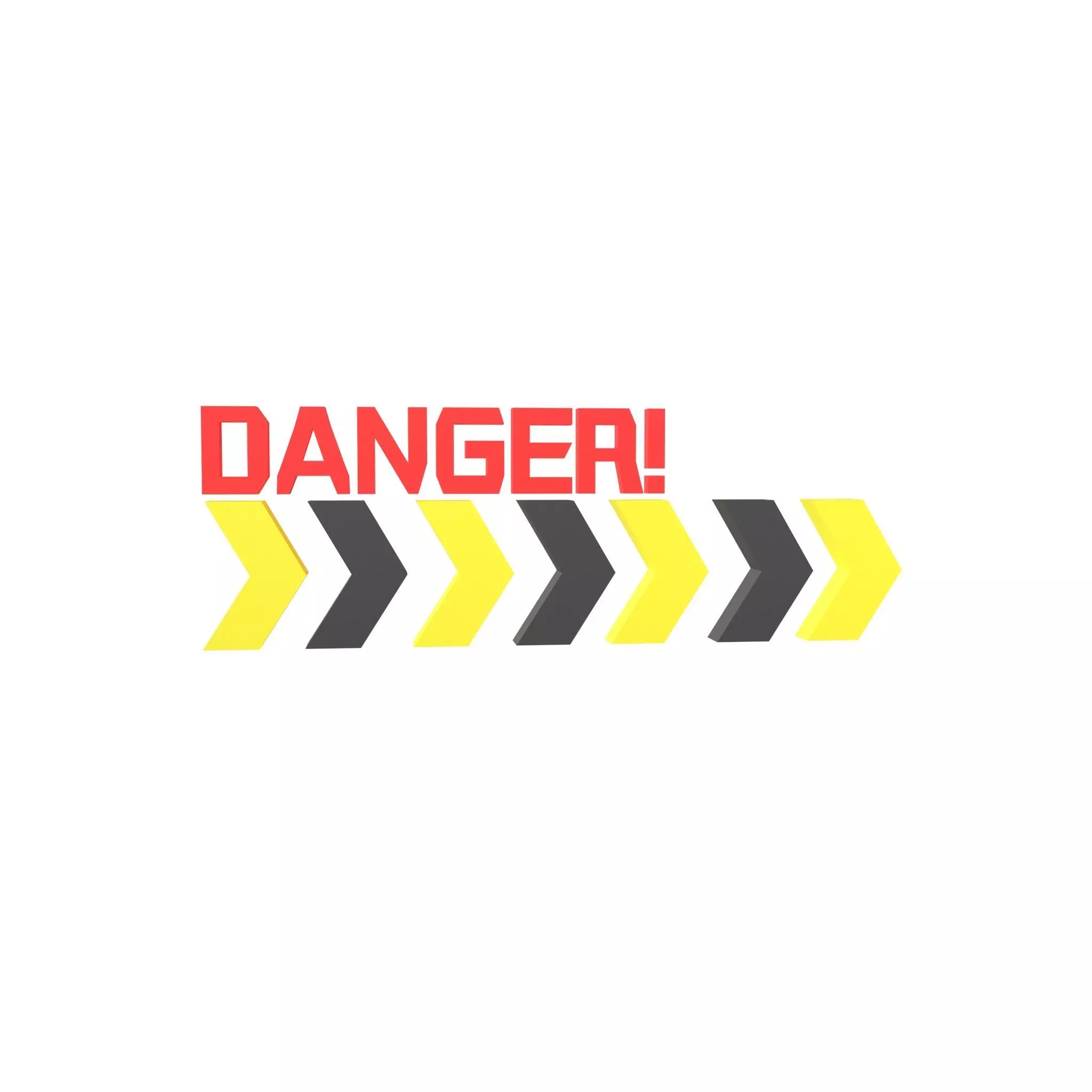 Cyberpunk Future Danger Sign v2 001 Low-poly 3D model_0
