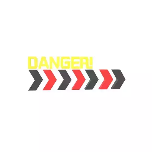 Cyberpunk Future Danger Sign v2 002 Low-poly 3D model