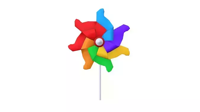 Pinwheel colorful on stick