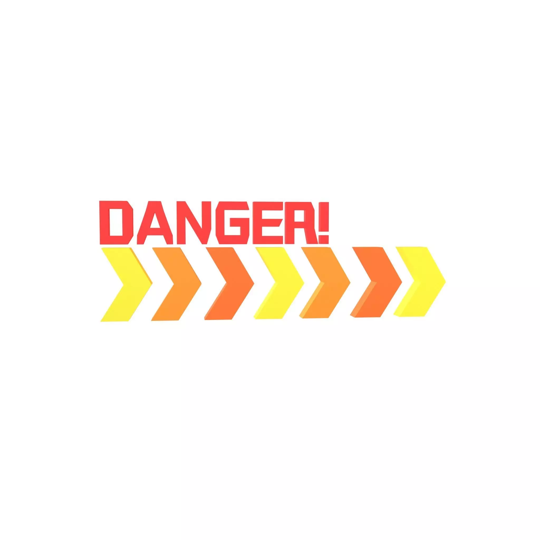 Cyberpunk Future Danger Sign v2 003 Low-poly 3D model_0