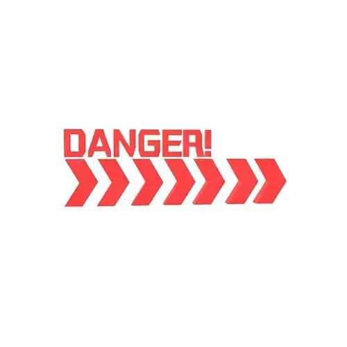 Cyberpunk Future Danger Sign v2 004 Low-poly 3D model