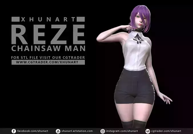 chainsawman - Reze STL file 3D print model