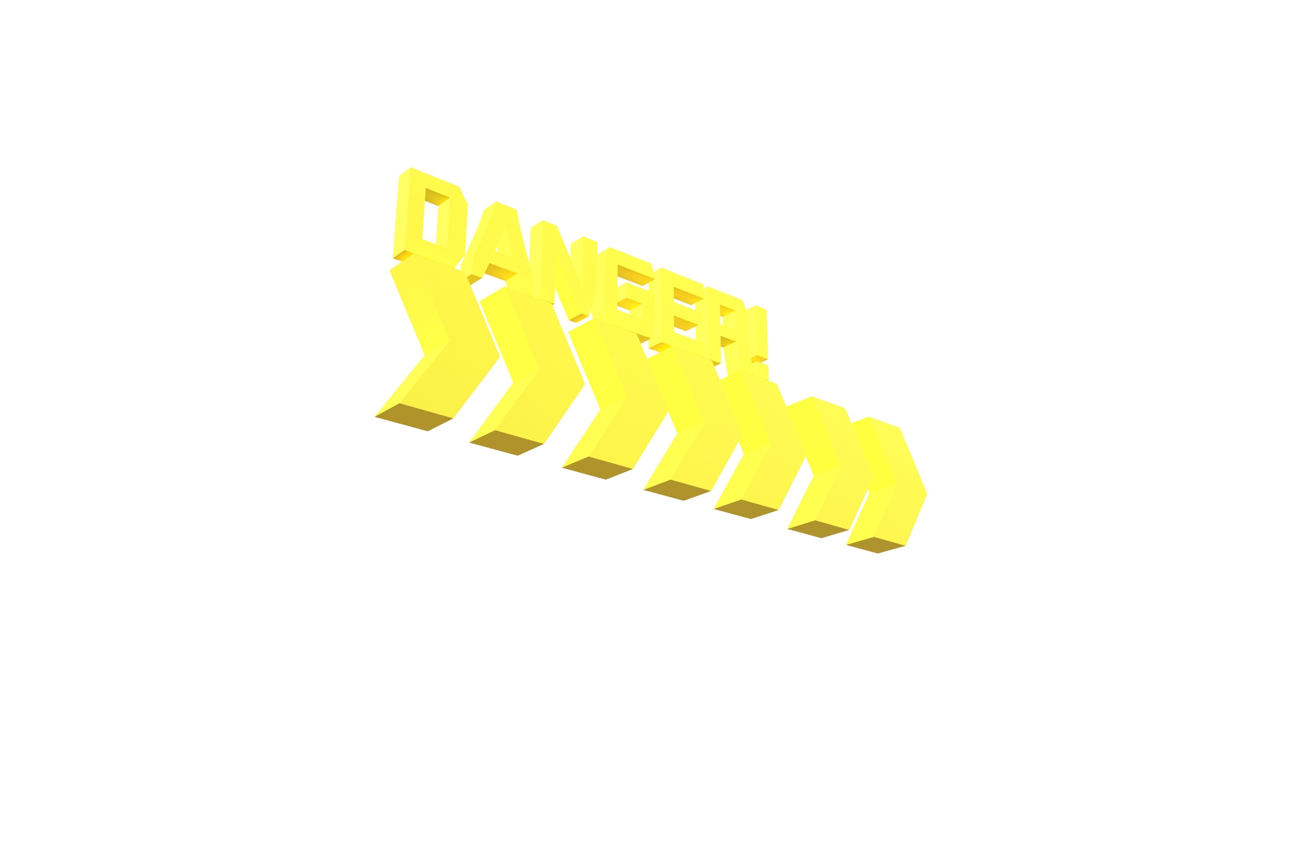 Cyberpunk Future Danger Sign v2 005 Low-poly 3D model_2