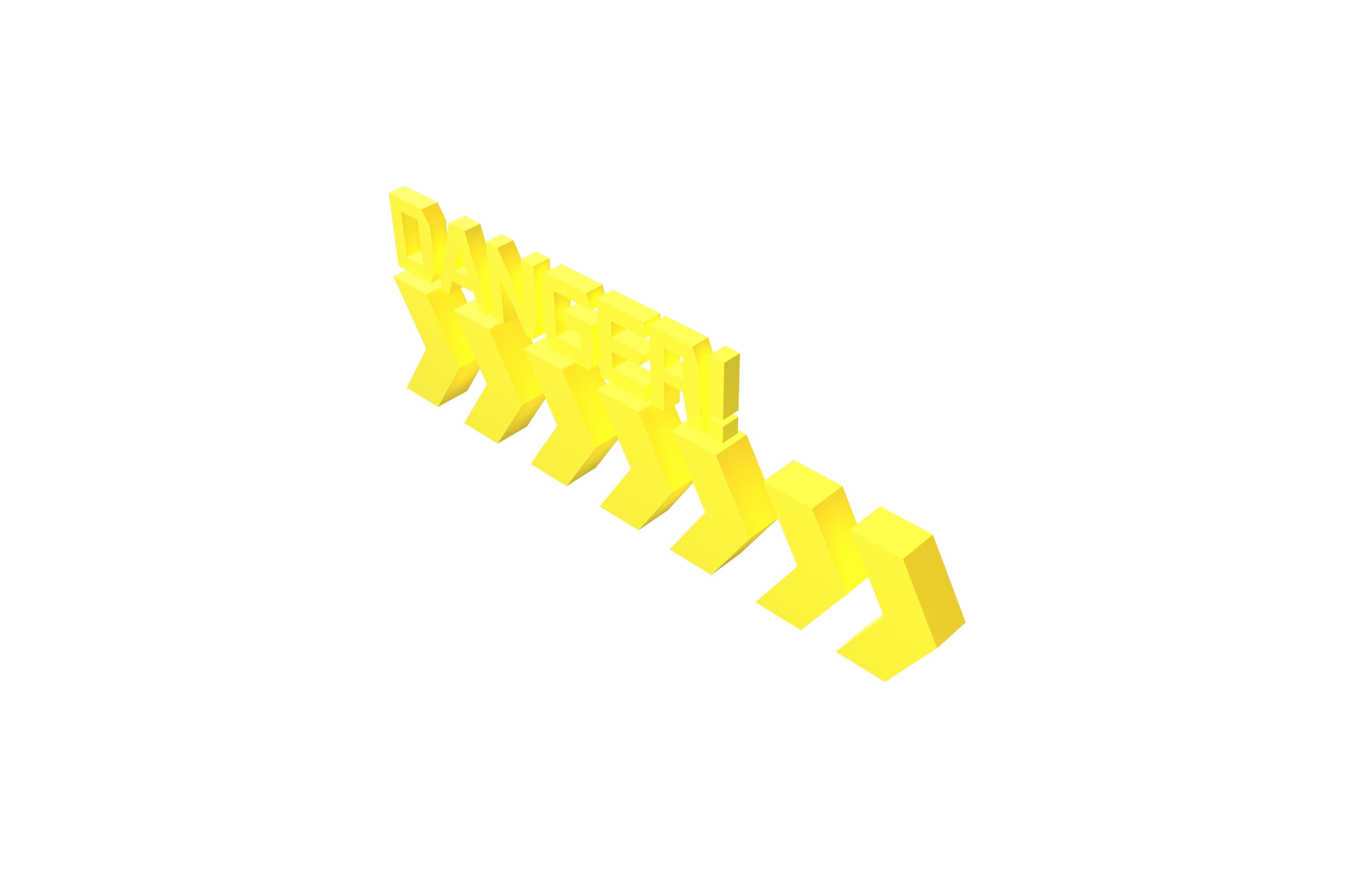 Cyberpunk Future Danger Sign v2 005 Low-poly 3D model_1