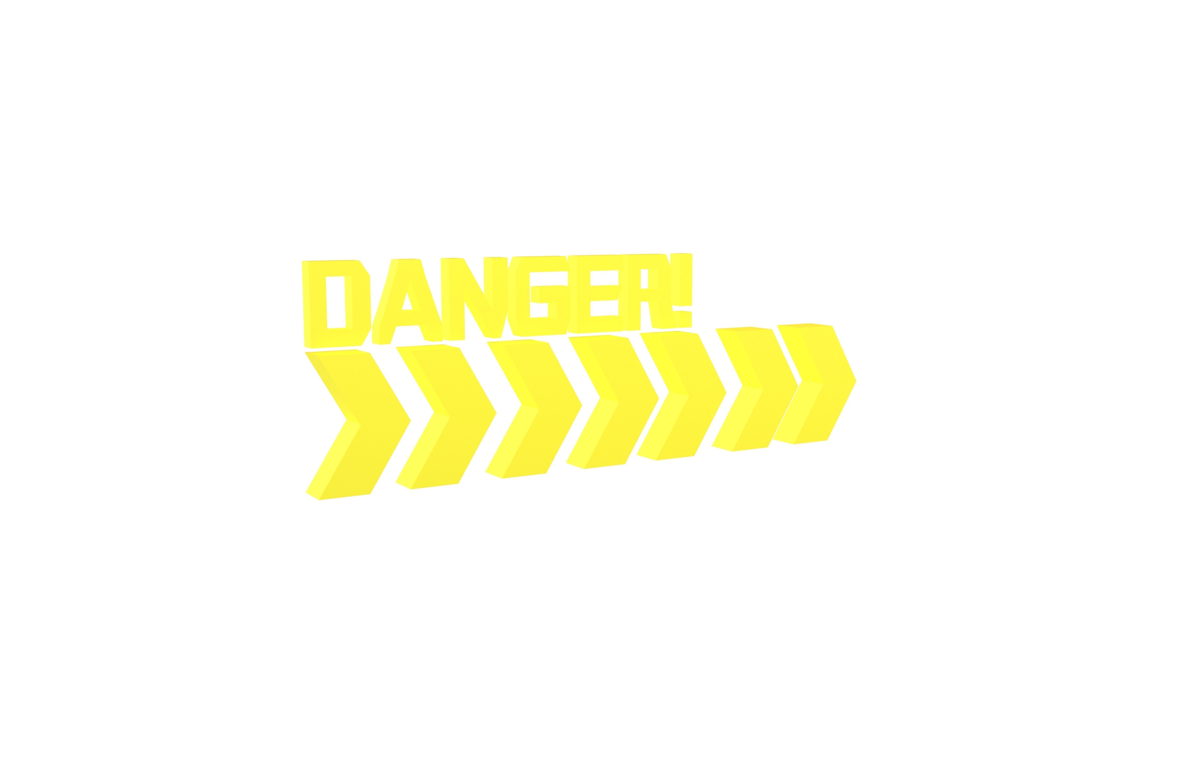 Cyberpunk Future Danger Sign v2 005 Low-poly 3D model_3