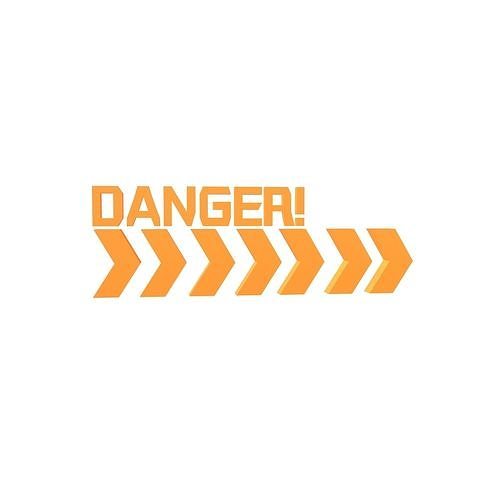 Cyberpunk Future Danger Sign v2 006 Low-poly 3D model