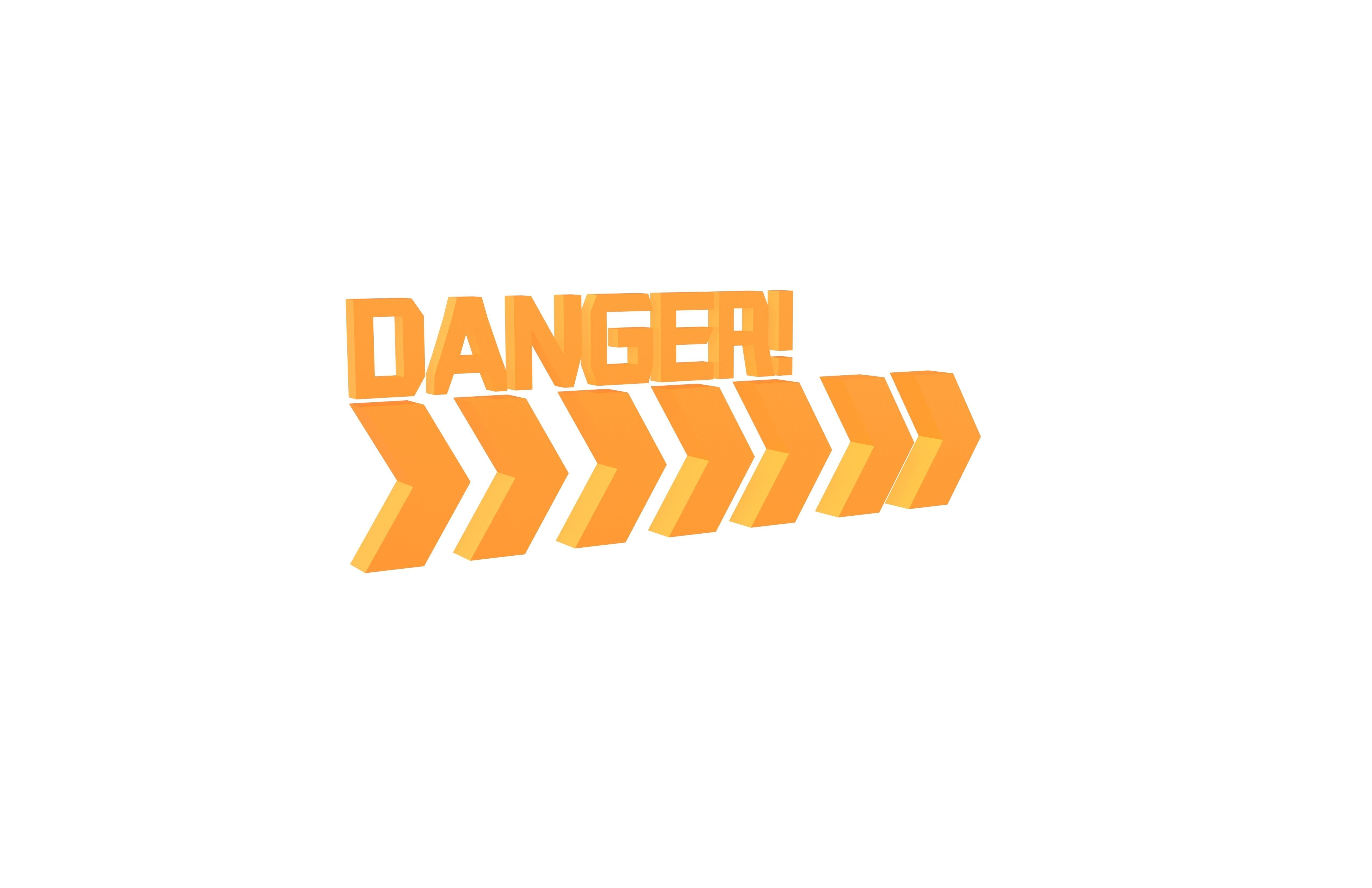 Cyberpunk Future Danger Sign v2 006 Low-poly 3D model_3