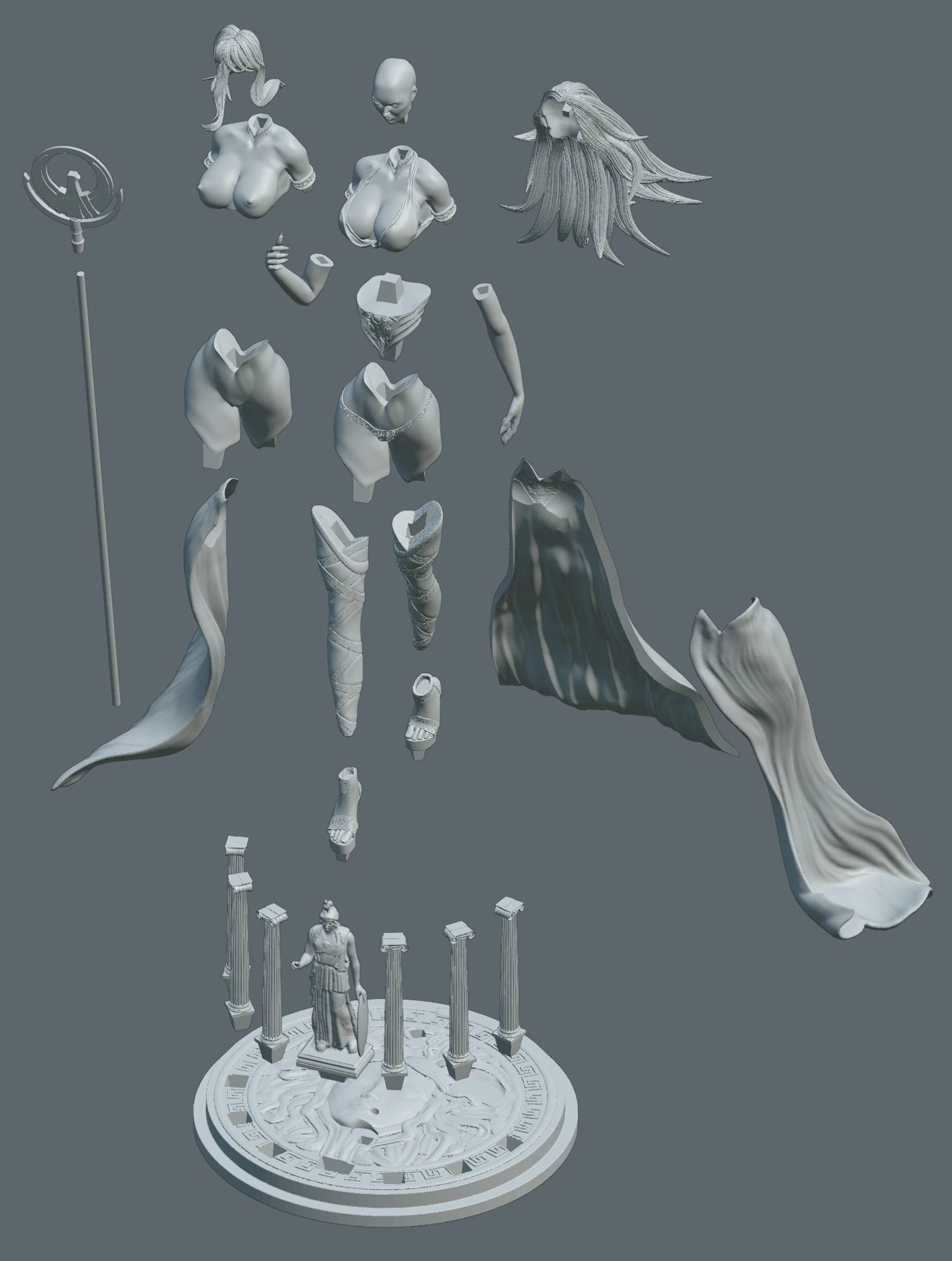 Saint Seiya Athena 1to10 STL file 3D print model 3D print model 3D print model_35