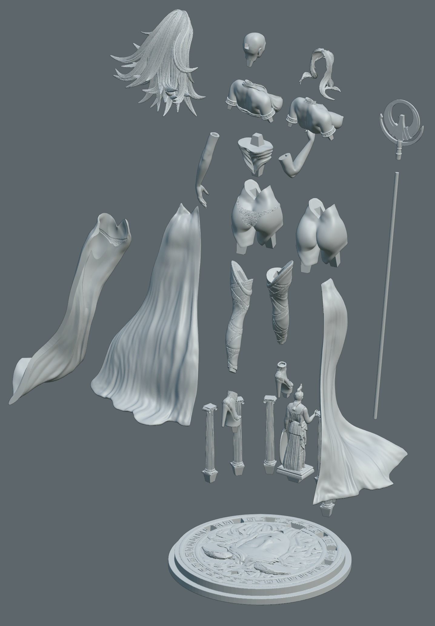 Saint Seiya Athena 1to10 STL file 3D print model 3D print model 3D print model_36