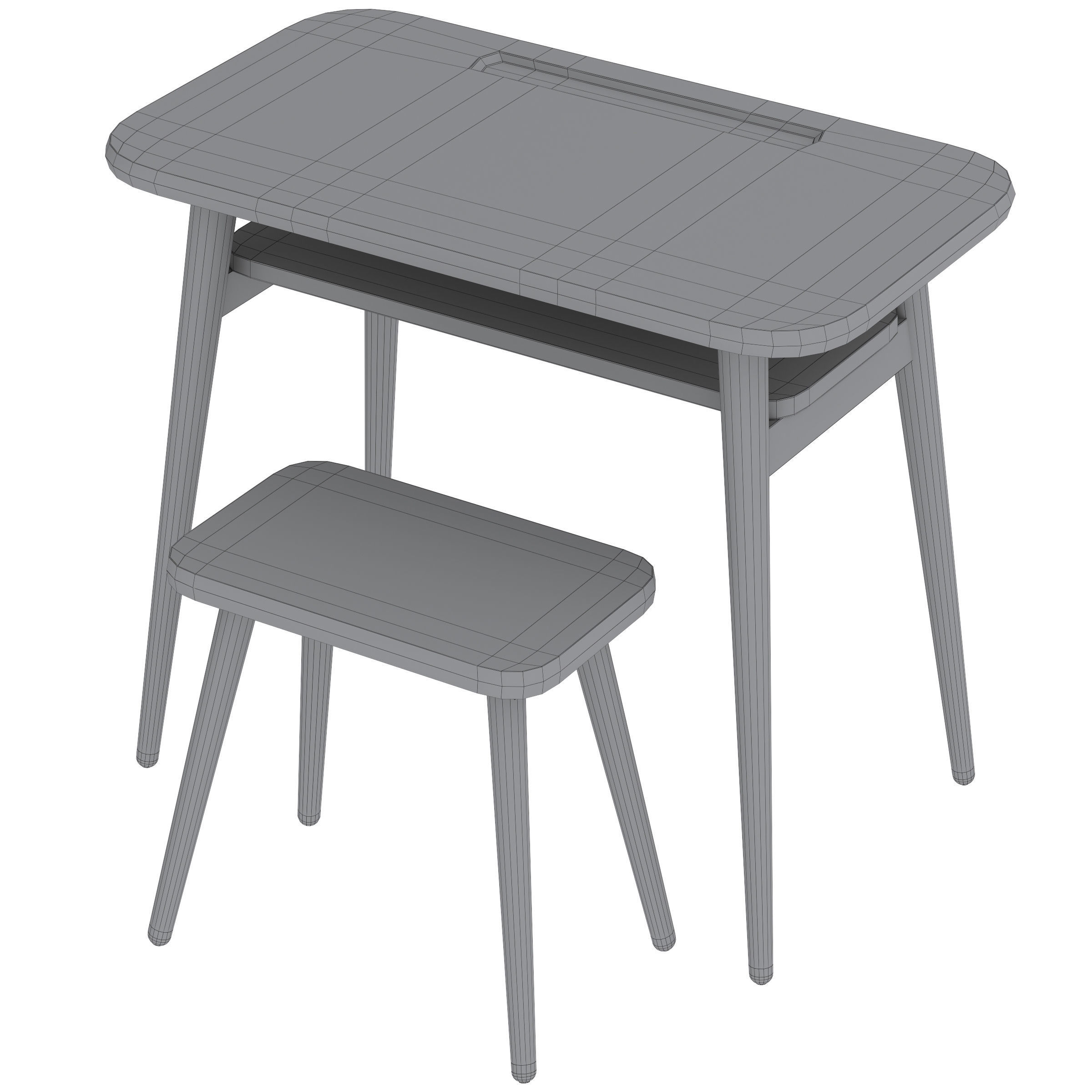 Jimi Desk schoolboy bench by LA REDOUTE INTERIEURS 3D model_2