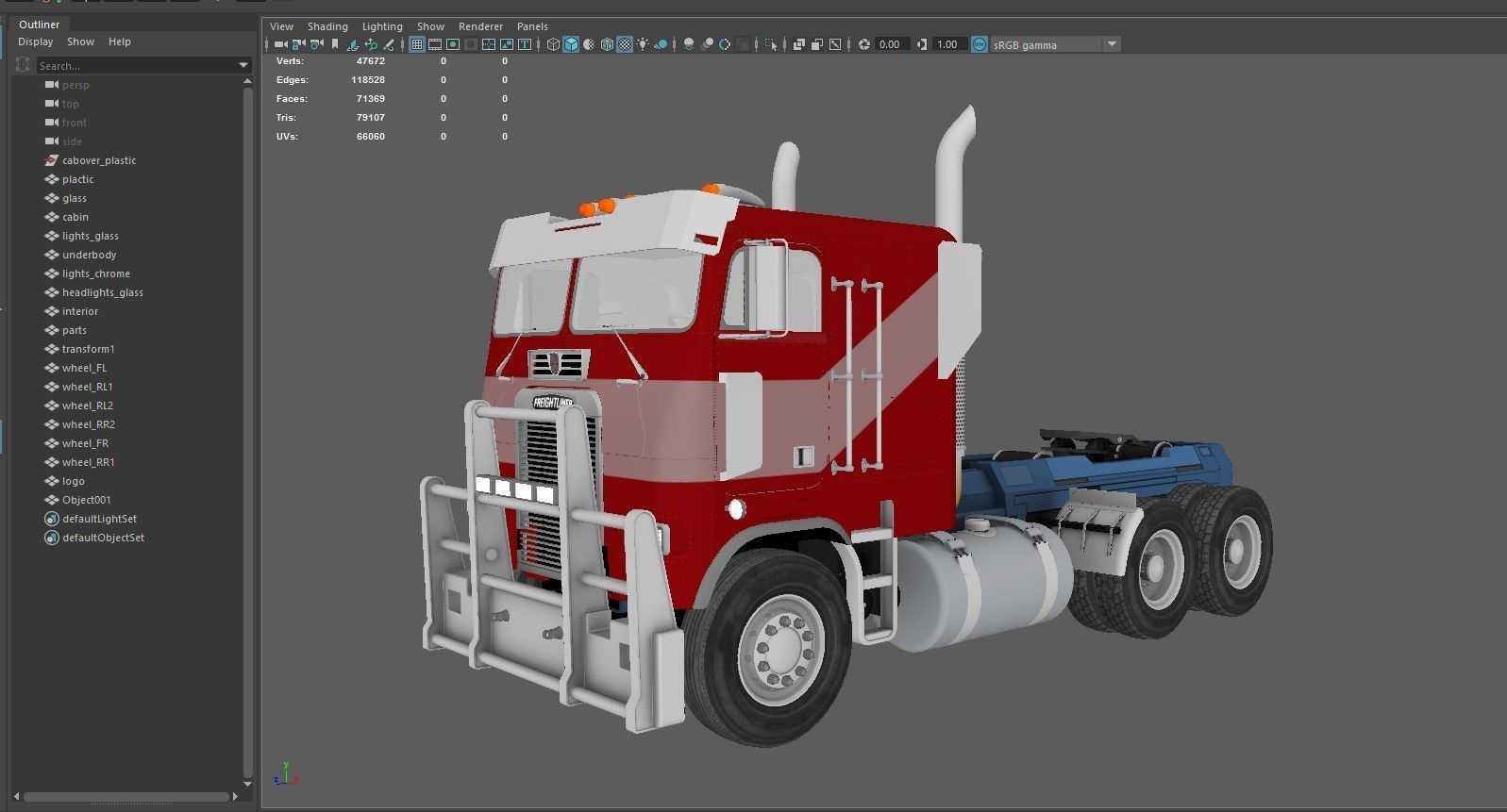 Optimus Prime Freightliner Low-poly 3D model_41